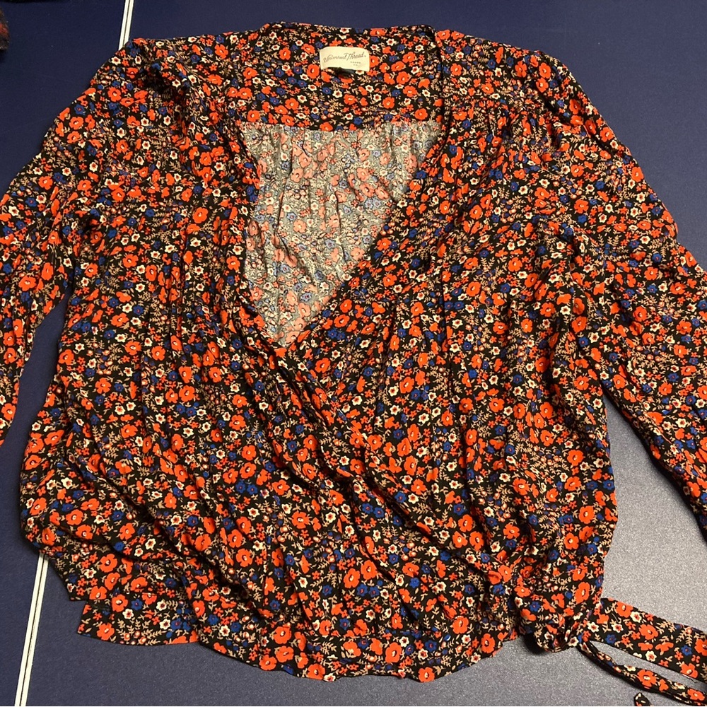 Floral wrap blouse